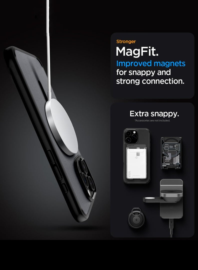 Case for iPhone 16 Pro Max with Sensitive Camera Control Capture Button, Compatible with MagSafe, Translucent Matte Shockproof Case for 16 Pro Max 6.9, Black