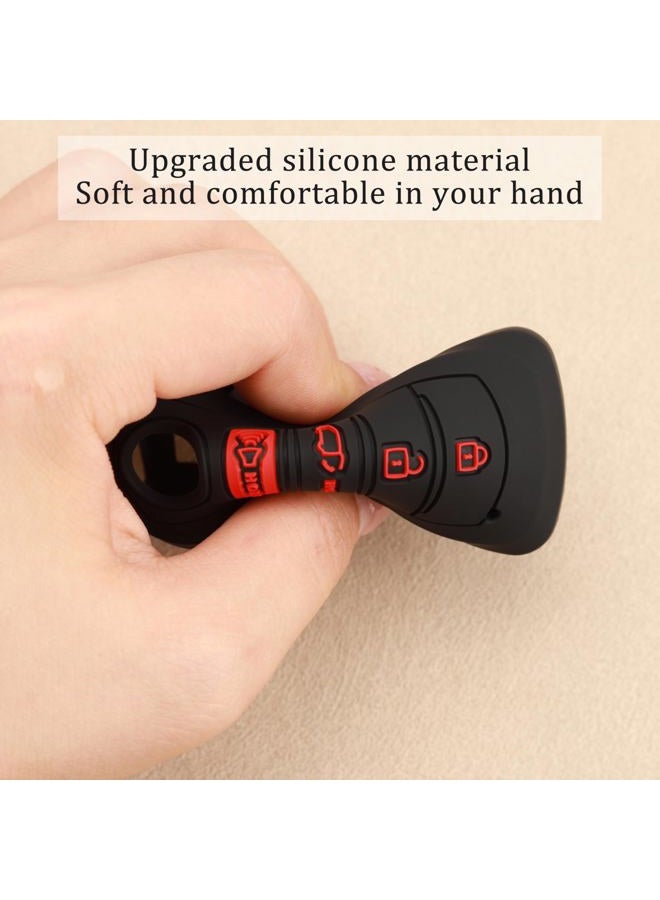 TANDRIVE Key Fob Cover for Toyota 2025 Grand Highlander Corolla Cross 4Runner Land Cruiser Highlander Crown Signia Sequoia Venza 2021-2025, 4-Button, Silicone, 2-Pack, Red Button, Black - Image 5