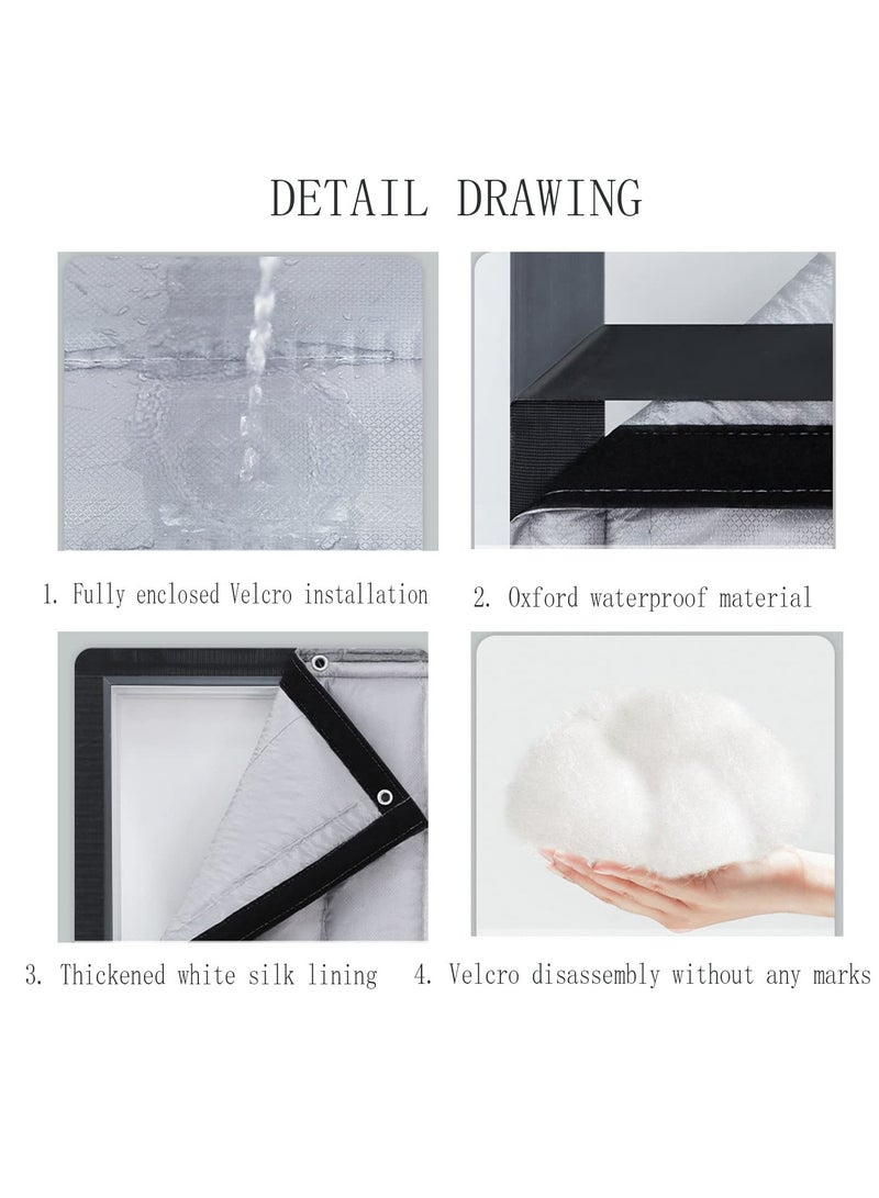 Heavy Duty Thermal Insulated Door Curtain - Winter Doorway Cover, Soundproof Barrier Tapestry Blanket, Windproof & Waterproof for Cold Protection in Living Room (W31.49*H82.68 in/80*210cm) - Image 3