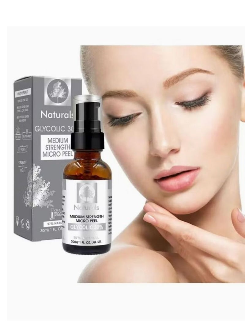 Natural Glycolic 30% Medium Strength Micro Peel 30ML+ Dragon's Blood Facial Serum 30ml  - Image 3
