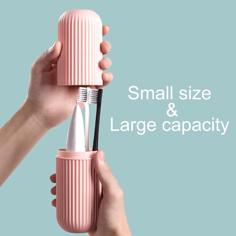 FYCAN Plastic Toothbrush Case, Creative Travel Mouthwash Cup Toothbrush Box, Storage Container Organizer for Camping Toothbrush Holder Case for Traveling, Home, School, Business, Bathroom-Multi-3pcs - Image 2