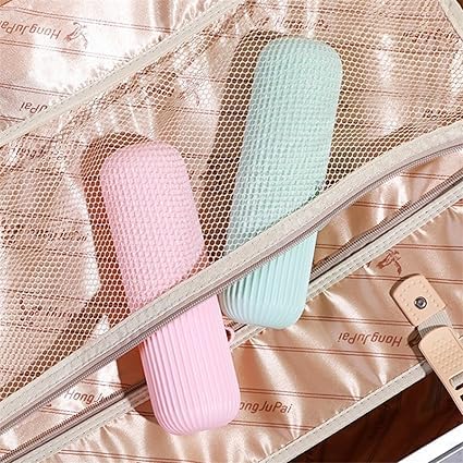 FYCAN Plastic Toothbrush Case, Creative Travel Mouthwash Cup Toothbrush Box, Storage Container Organizer for Camping Toothbrush Holder Case for Traveling, Home, School, Business, Bathroom-Multi-3pcs - Image 3