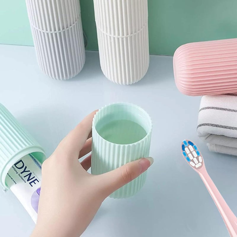 FYCAN Plastic Toothbrush Case, Creative Travel Mouthwash Cup Toothbrush Box, Storage Container Organizer for Camping Toothbrush Holder Case for Traveling, Home, School, Business, Bathroom-Multi-3pcs - Image 4