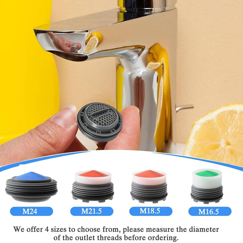 CoolShef مجموعة أدوات إزالة هواء الصنبور 17 قطعة – 12 هواء صنبور مع محددات تدفق و 5 مفاتيح هواء صنبور، مجموعة مفاتيح ربط هواء للصنبور M16.5 M18.5 M21.5 M24mm للحمام والمطبخ - Image 5