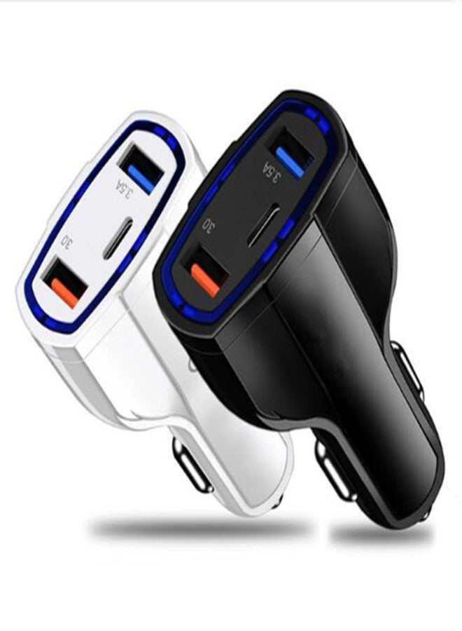 شاحن سيارة مزود بتقنية الشحن السريع PD ومنفذي USB مزدوجين، يدعم الشحن السريع لسيارات الدفع الرباعي بجهد 12-24 فولت - Image 3