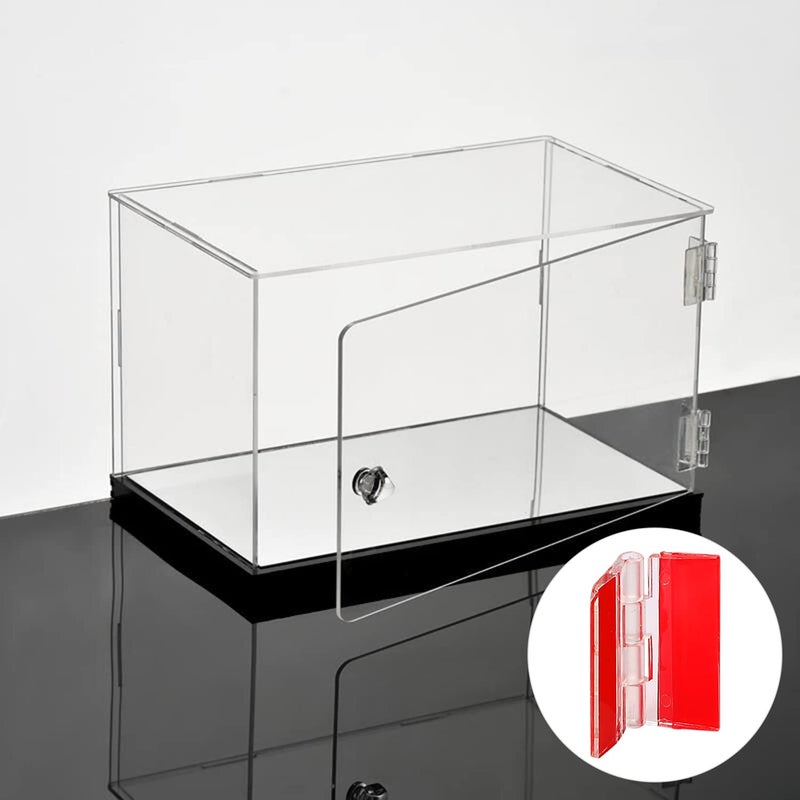 Sliverdew 12 Pcs Acrylic Hinges Self Adhesive Clear Small Hinges Plastic Transparent Continuous Piano Hinge Folding Hinge Tools For Cabinet Drawer Furniture Diy Display Stand 45X35 Mm - Image 5