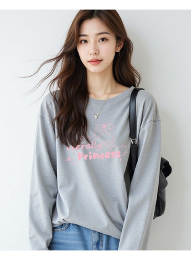 Your Sun Printed Women'S Long Sleeve T-Shirt Women'S Base Layer Loose Fit Pure Cotton T-Shirt Women - Image 1
