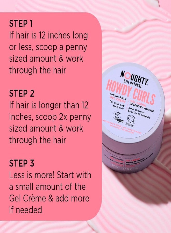 Noughty 97% Natural Howdy Curls Spring Back Gel Creme, Formulated for Curly and Wavy Hair, with Sea Kelp and Wheat Bran Extract 200ml - Image 3