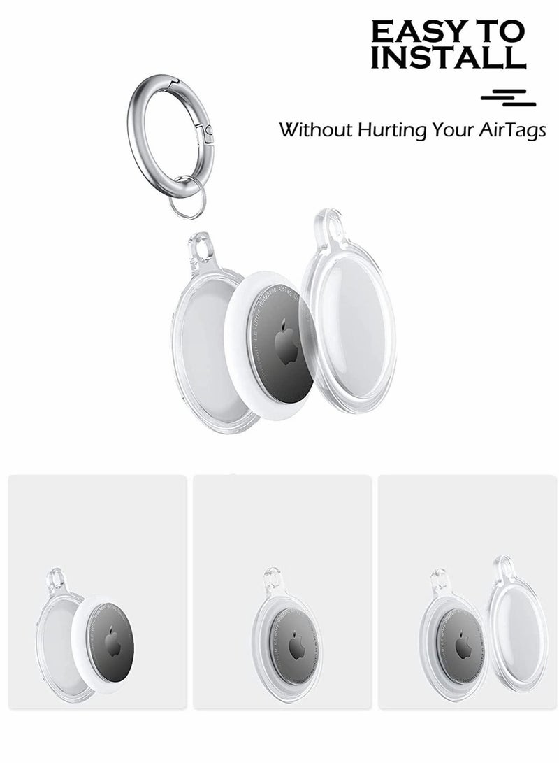 Captaintech 4Pcs Soft TPU Case Fit for AirTags, Anti-Scratch Protective Skin Cover with Keychain, Safety Fit for Air Tags Tracking Locator Anti-Lost Tracker Finder Protector - Image 2