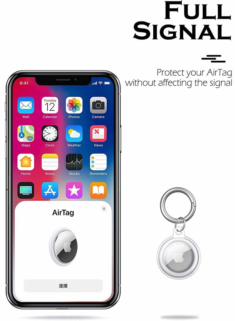 Captaintech 4Pcs Soft TPU Case Fit for AirTags, Anti-Scratch Protective Skin Cover with Keychain, Safety Fit for Air Tags Tracking Locator Anti-Lost Tracker Finder Protector - Image 5