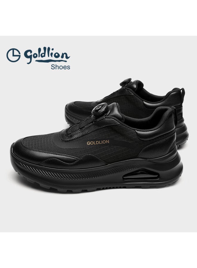 Goldlion Men's Shoes, Lightweight Casual Slip-on, Shock-absorbing Air Cushion, Height-increasing Shoes G527530488aae Black Size 38 - Image 4