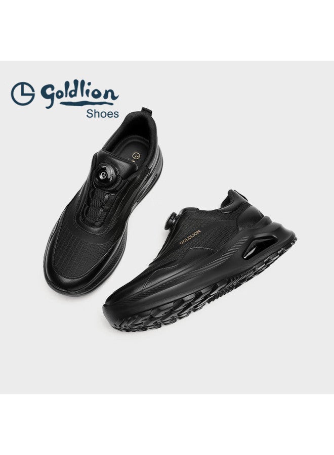 Goldlion Men's Shoes, Lightweight Casual Slip-on, Shock-absorbing Air Cushion, Height-increasing Shoes G527530488aae Black Size 38 - Image 2