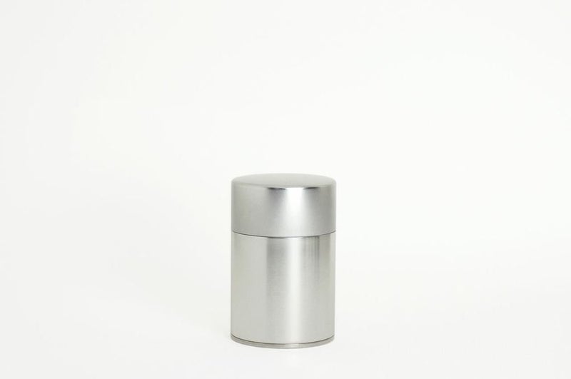KOTODO Silver Tea Tin Canister: Long Type 5.3oz (150g)  Japan - Image 1