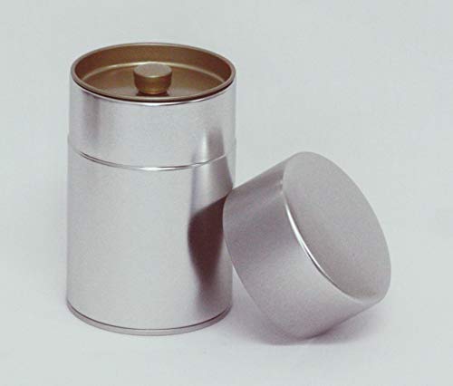 KOTODO Silver Tea Tin Canister: Long Type 5.3oz (150g)  Japan - Image 2