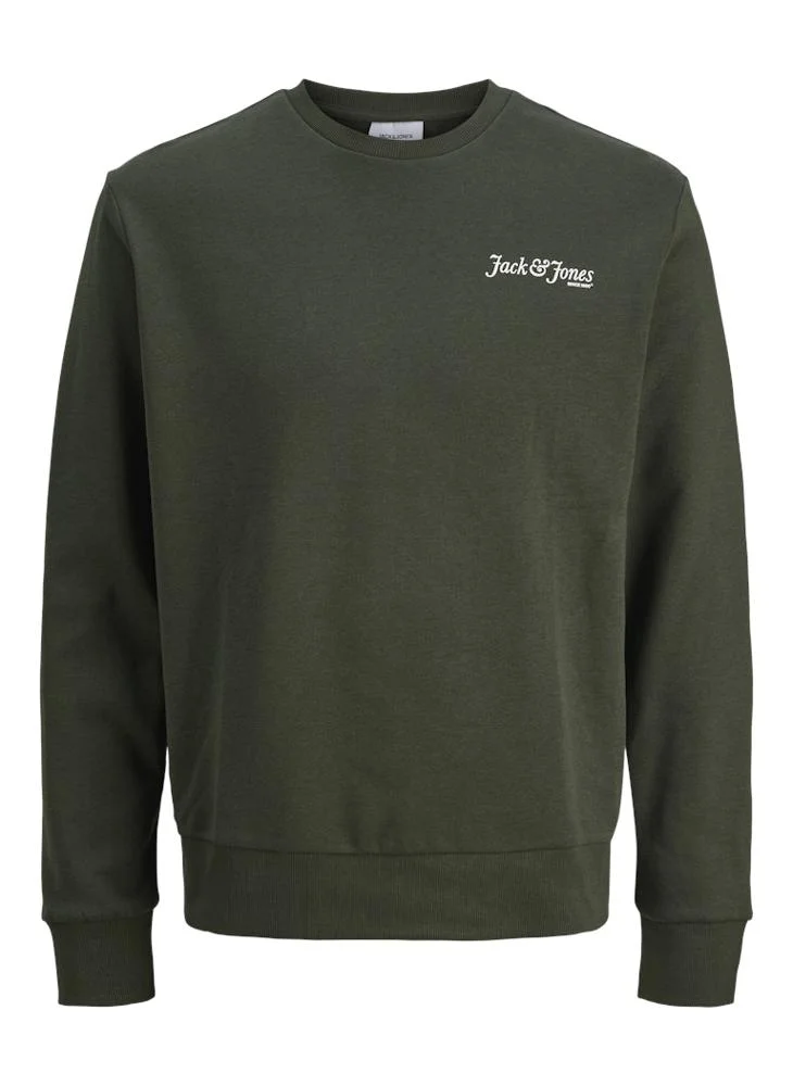 JACK & JONES Logo Regular Fit Crew Neck Sweatshirt