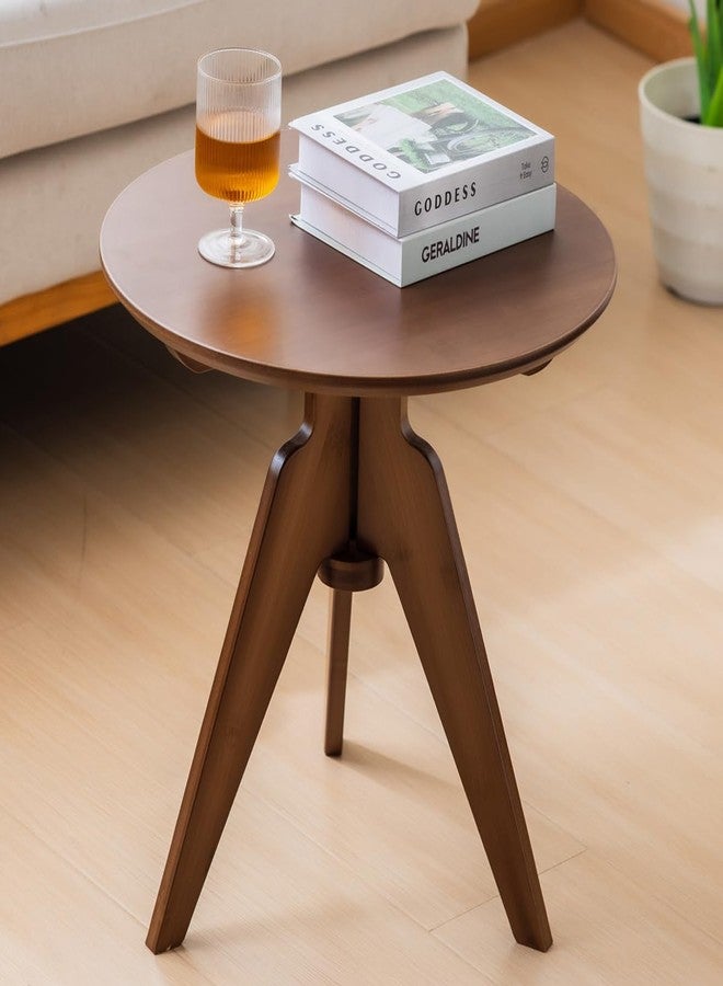 Maydear Bamboo Round Side Table Small Accent Table or Coffee Table for Living Room, Bedroom, or Office, Easy Assembly, 3-Leg Design - Image 1