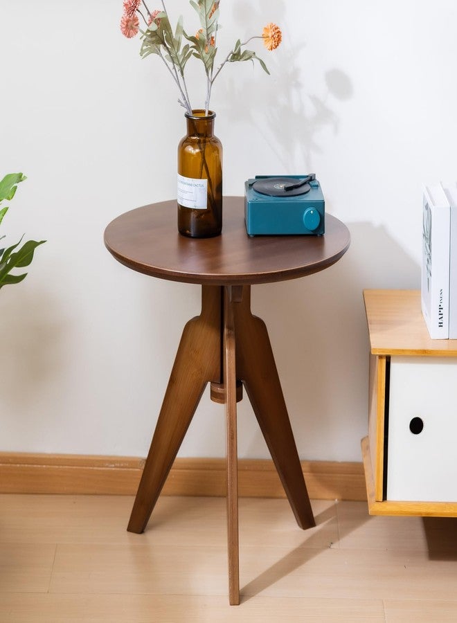 Maydear Bamboo Round Side Table Small Accent Table or Coffee Table for Living Room, Bedroom, or Office, Easy Assembly, 3-Leg Design - Image 4
