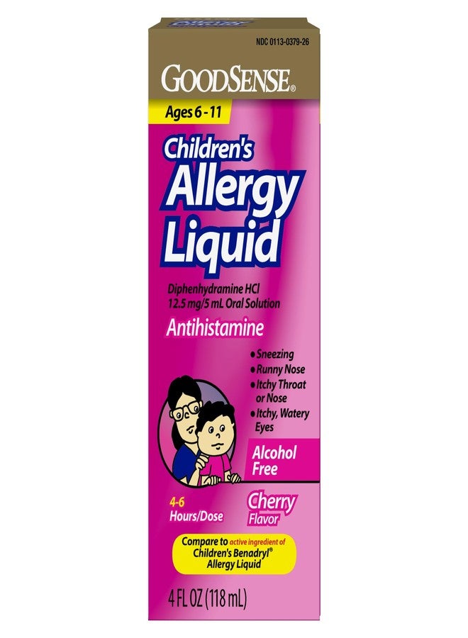 GoodSense Children's Allergy Relief, Liquid Medicine with Diphenhydramine HCl, Cherry Flavor - Image 1