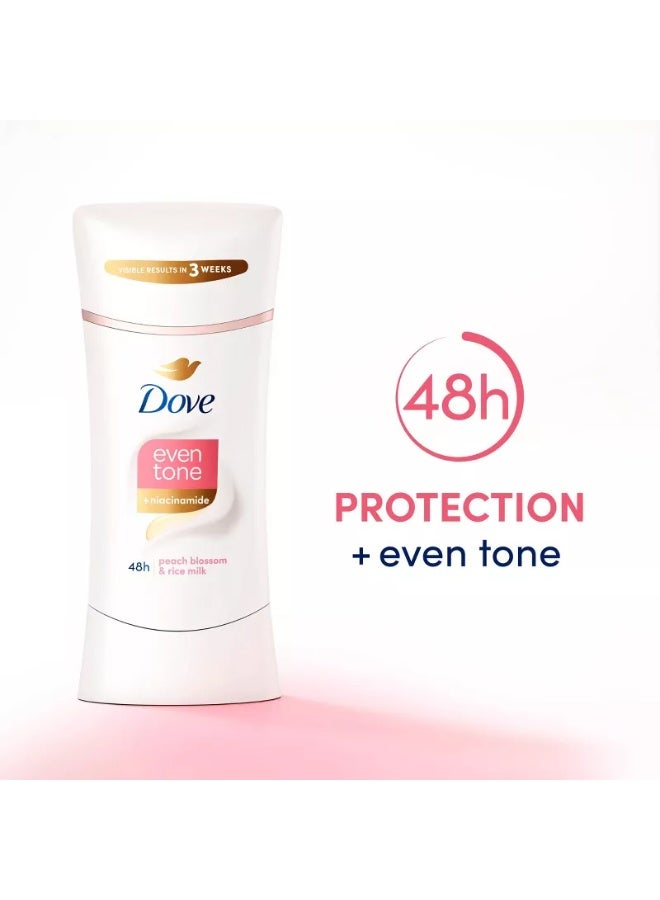 دوف مزيل عرق ومضاد للتعرق إيفن تون– برائحة زهرة الخوخ وحليب الأرز - 74 جم - Image 4