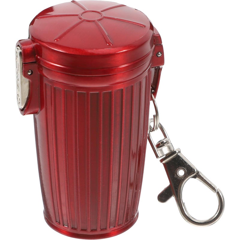 Portable Windproof Pocket Ashtray with Lid Mini Cylinder Keychain for Outdoor Travel - Image 2