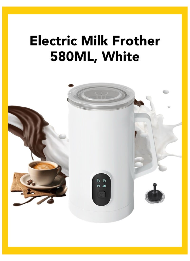 Oasis Casa 4-in-1 Electric Milk Frother and Steamer, Automatic Cold and Hot Foam Maker for Coffee Latte Cappuccino, Daily Milk Warmer, 580ML, White  - Image 1