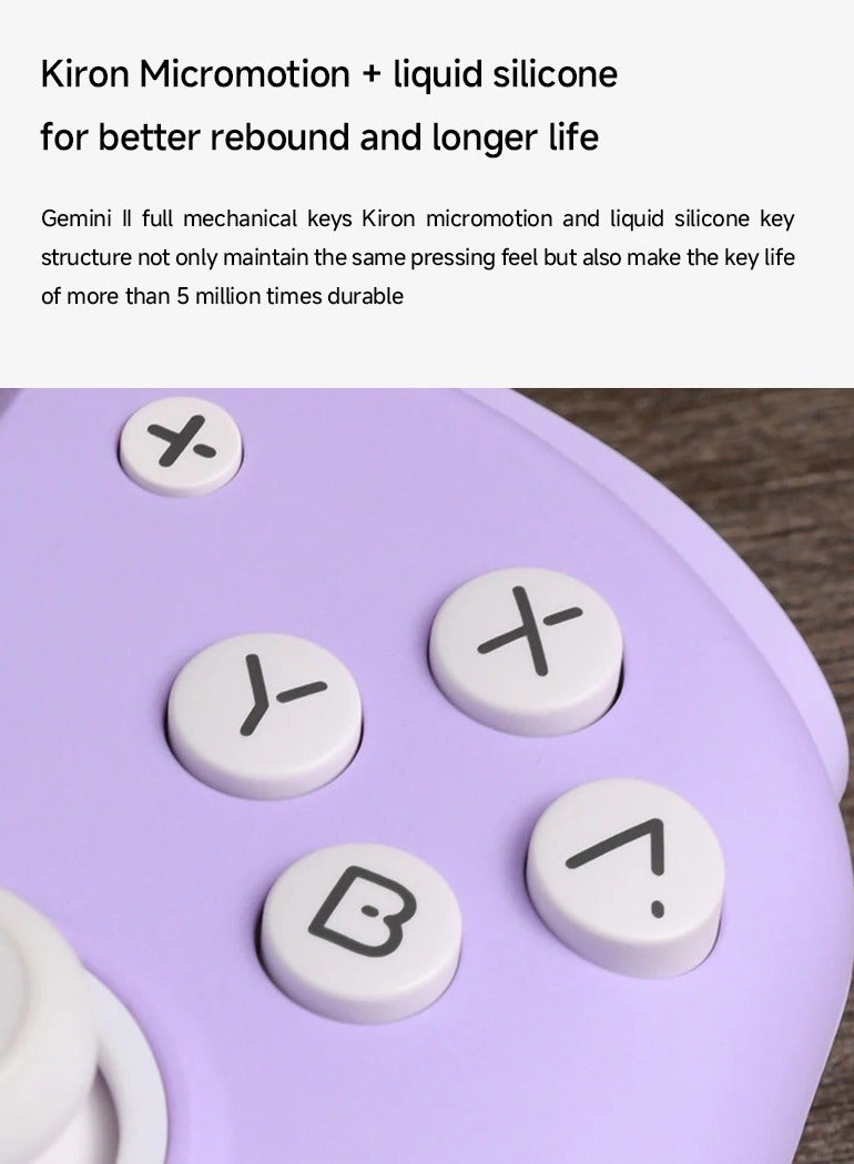 Joypad For Nintendo Switch, 6 Axis Portable Gyro Gamepad, Durable Ergonomic Design Adjustable Controller, Adjustable Joystick Hall Effect Controller, (1pc, White HD Version) - Image 2