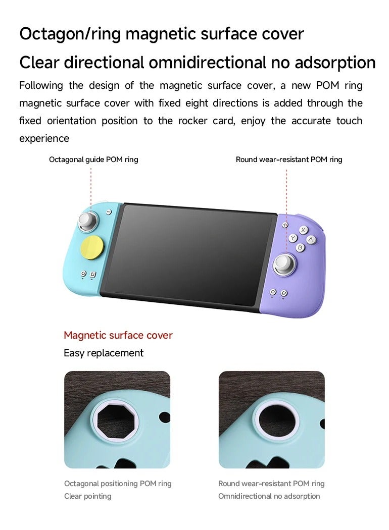 Joypad For Nintendo Switch, 6 Axis Portable Gyro Gamepad, Durable Ergonomic Design Adjustable Controller, Adjustable Joystick Hall Effect Controller, (1pc, White HD Version) - Image 4