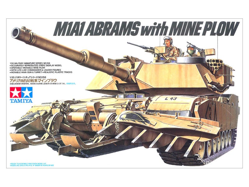 Tamiya Models M1A1 Abrams Tank with Mine Plow, Model:TM35158 - Image 2