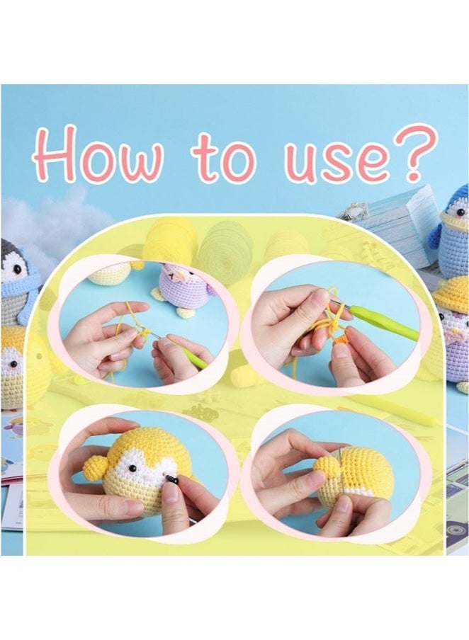 Beauenty 4-Piece Penguins Dolls, Crochet Kit for Beginners, Crochet Set for Kids, Crocheting Knitting Kit, Includes All Crochet Accessories and Step-by-Step Video Tutorials - Image 5
