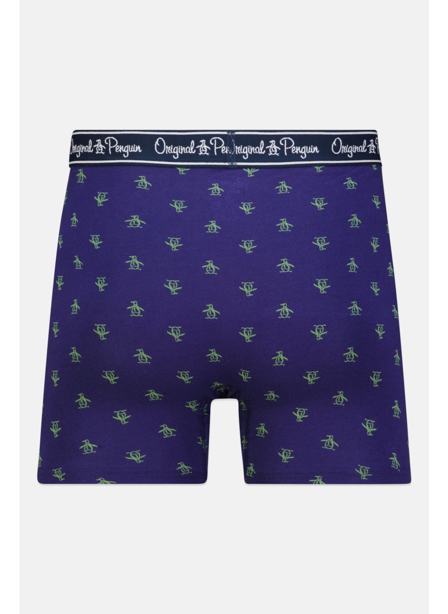 Original Penguin - Men 3 Pieces All Over Print Boxer Briefs, Navy - Image 1