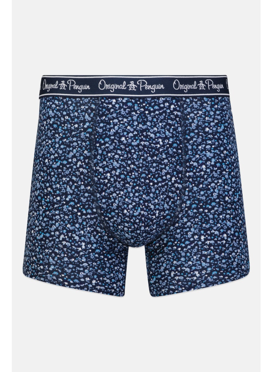 Original Penguin - Men 3 Pieces All Over Print Boxer Briefs, Navy - Image 1