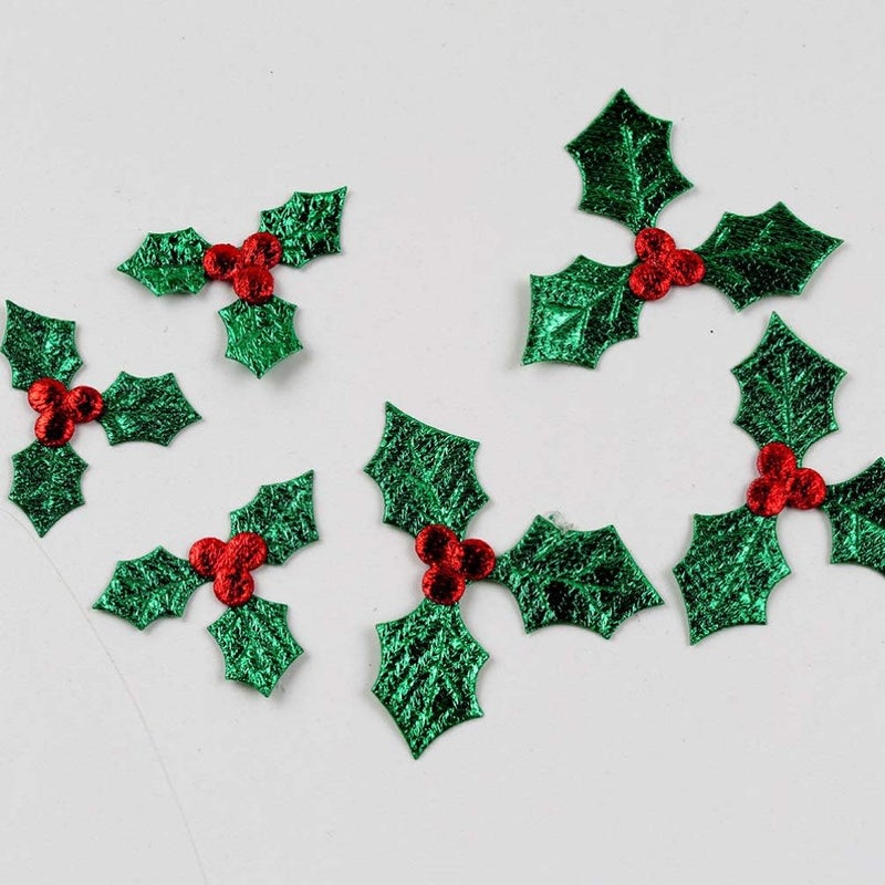 comfrt 100pcs Christmas Applique Patches Embroidery Patches Sequins Iron On Badges Sew-on Patches Clothes Embellishments for Sewing DIY Craft Christmas Wreath Decor - Image 3