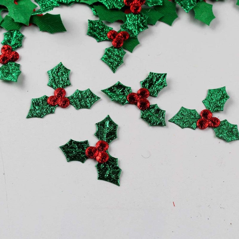 comfrt 100pcs Christmas Applique Patches Embroidery Patches Sequins Iron On Badges Sew-on Patches Clothes Embellishments for Sewing DIY Craft Christmas Wreath Decor - Image 2