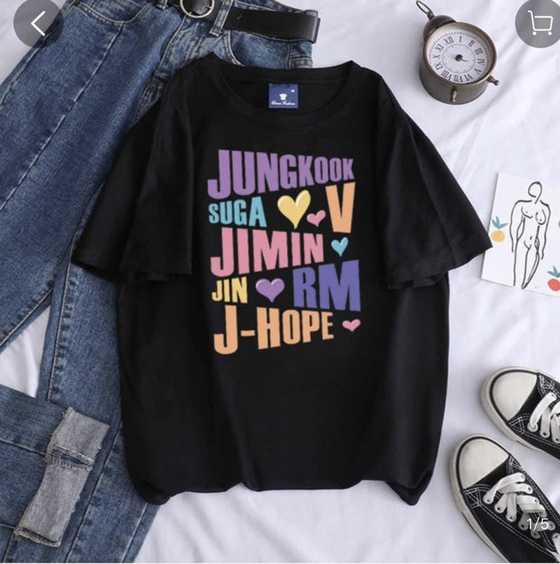 2022 Korean Fashion Street Fashion Cartoon Printed Round Neck Cotton T-Shirt - Image 2