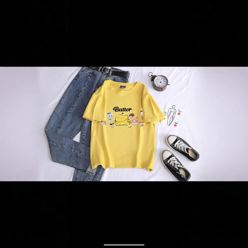 2022 Korean Fashion Street Fashion Cartoon Printed Round Neck Cotton T-Shirt - Image 3