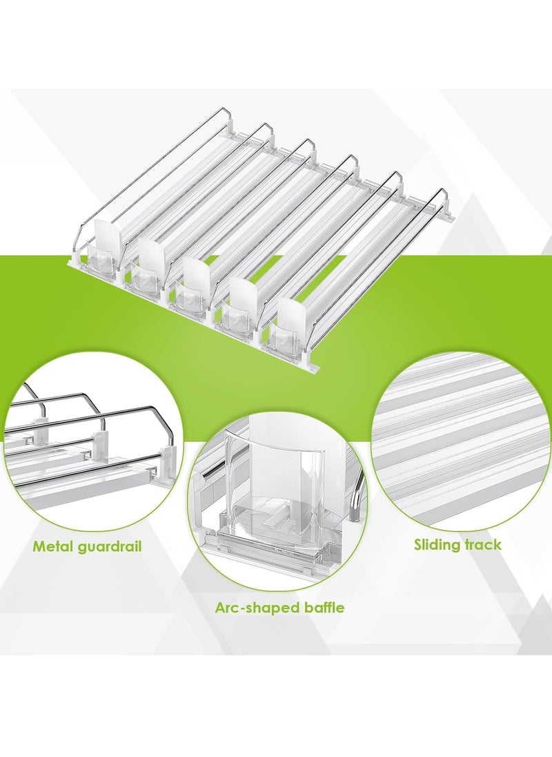 MIXDE - Soda Can Dispenser for Refrigerator,Self-Pushing Drink Organizer for Fridge, Width Adjustable Fridge Organization, Beer Pop Can Water Bottle Drink Dispenser for Fridge - Image 1