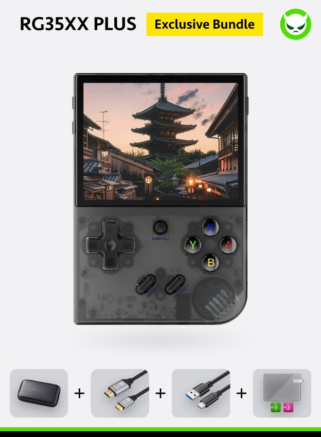 ANBERNIC  RG35XX Plus Retro Handheld Game Console 3.5-inch IPS Screen 35 Systems Over 18K ROMs Playable WiFi & Bluetooth Plug & Play Classic Video Game Console for Kids & Adults【Black-64GB-Over 5000 ROMs Playable】 - Image 1