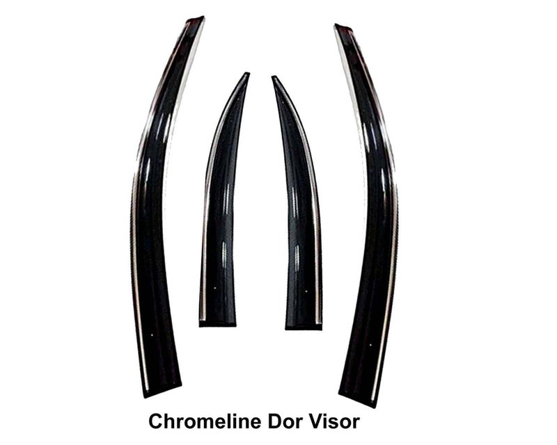 Auto E-Shopping Compatible Chromeline Silverline Door Visor Wind Deflector for Renault Triber Set of 4 Pieces - Image 4
