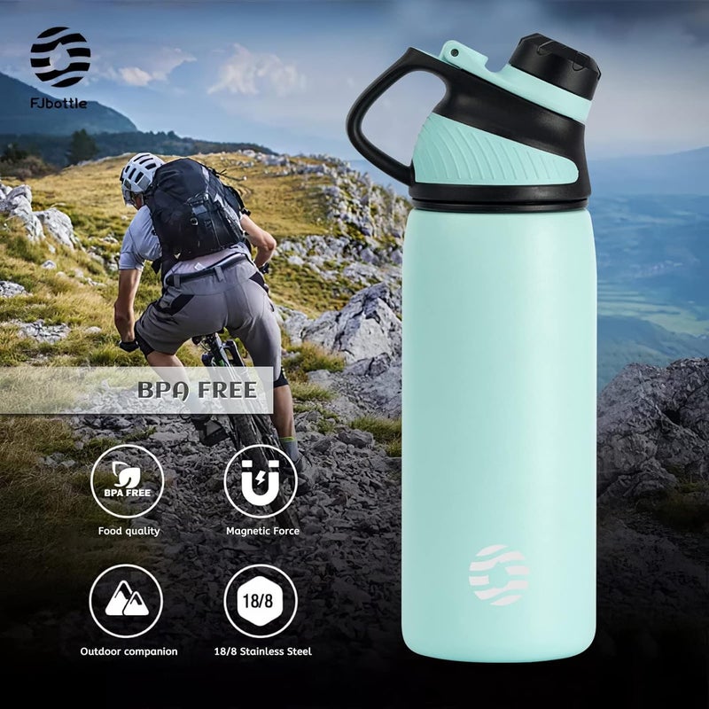 FjBottle Stainless Steel Water Bottle 600ml/800ml/1L/1.5L with Magnetic Lid, BPA Free Insulated Water Bottle, Sports Metal Water Bottle Hot&Cold Drinks Vacuum Flask Leak-Proof for Gym, Work, Travel - Image 5