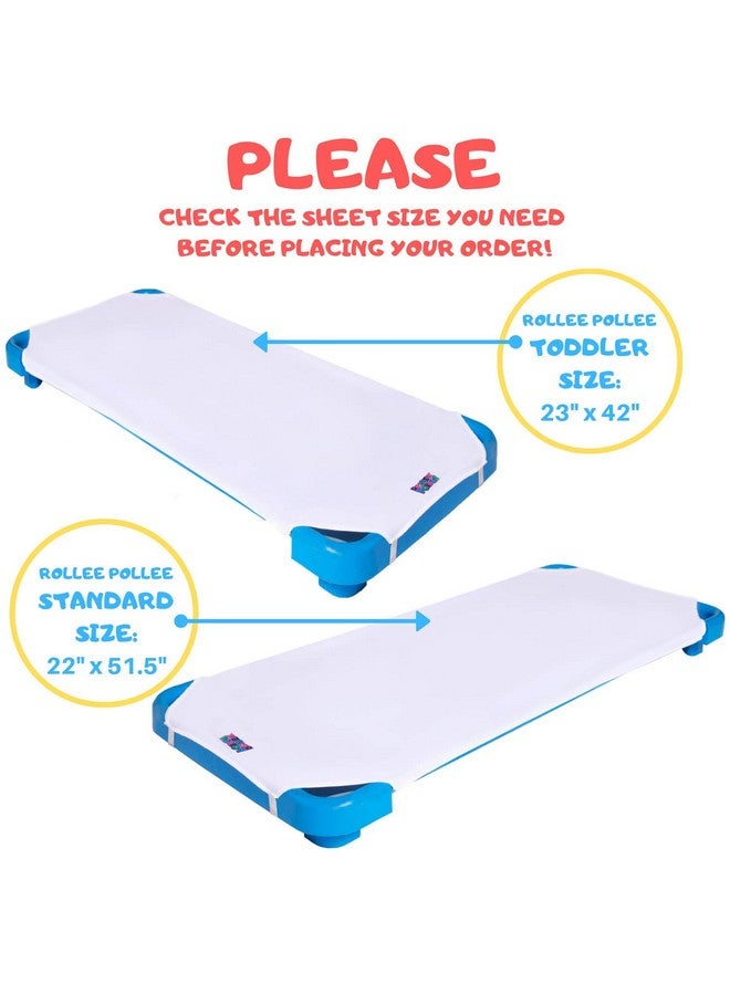 ROLLEE POLLEE Northwest Rollee Pollee White Microfiber Cot Sheets - Super Soft & Durable with Elastic Loops - Ideal for Preschool & Daycare Naptime Bedding - Toddler Size 23" x 42" 6-Pack - Image 2