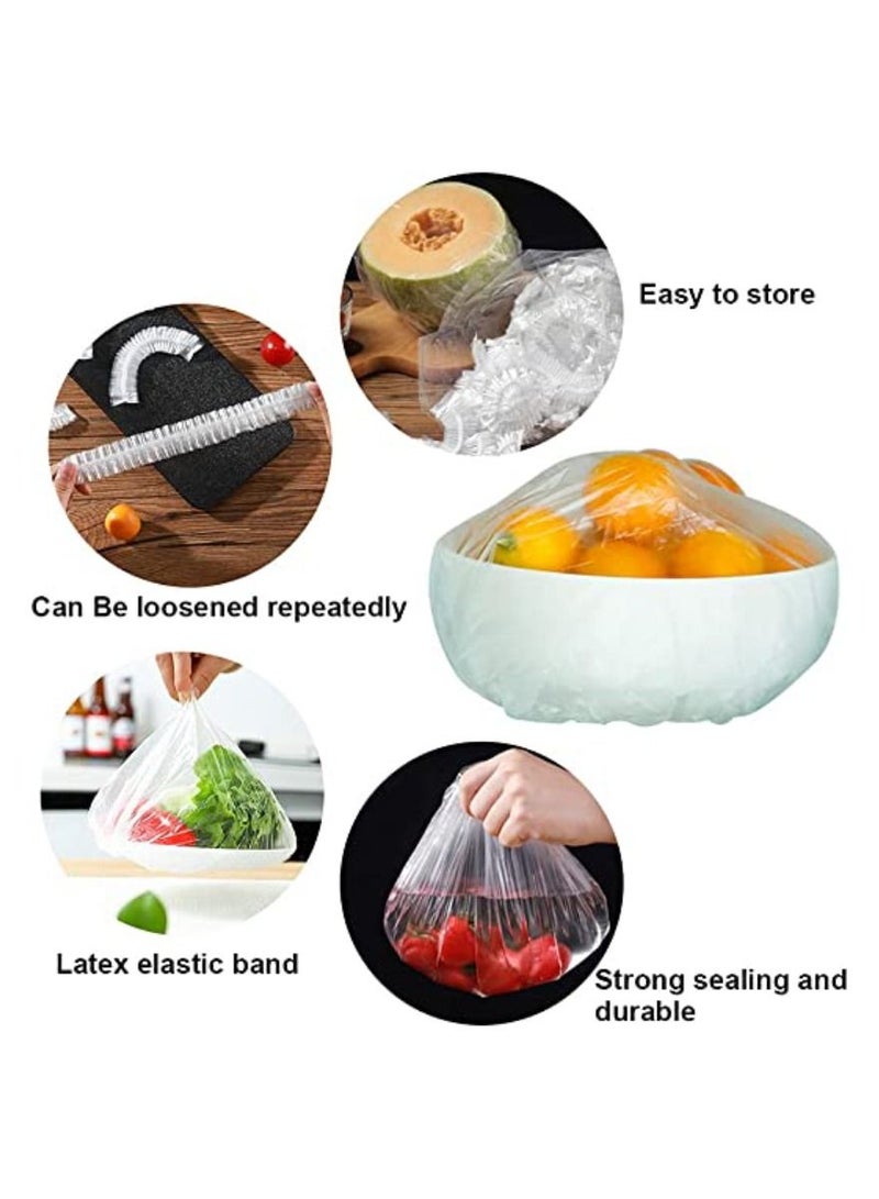 100 Pcs Fresh Keeping Bags Elastic Plastic Food Storage Covers Pe Cling Film Food Cover Used For Fruit Preservation And Food Bag Storage Bags Clear  - Image 4