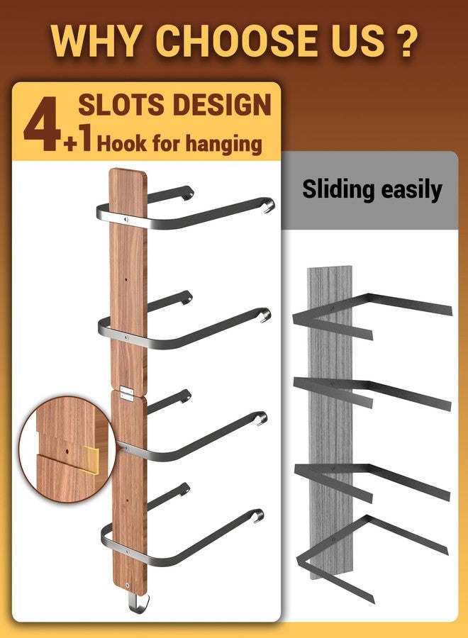 Midukit Cowboy Hat Rack For Wall, Cowboy Hat Holder For 4 Hats With Hooks,Rustic Metal Cowboy Hat Hanger For Wall With Pine Board,Western Hat Rack For Cowboy Hat,1 Pack - Image 4