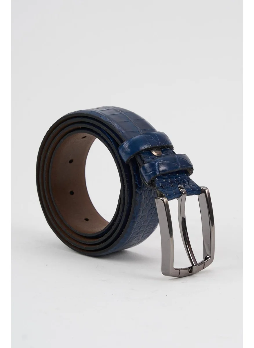 الكسندر جاردي Alexandergardi Men's Texture Detailed Patterned Leather Belt (E24-BELT-21)