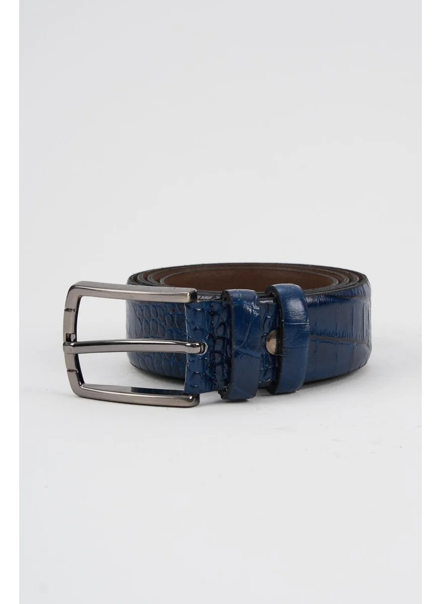 الكسندر جاردي Alexandergardi Men's Texture Detailed Patterned Leather Belt (E24-BELT-21)