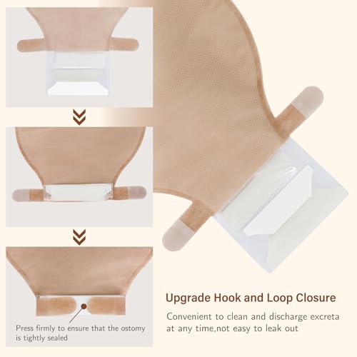 KONWEDA 25 PCS Colostomy Bags, Ostomy Supplies,One Piece Drainable Ostomy Pouch with Hook and Loop for Ileostomy Stoma Care,15mm-65mm Cut to Fit - Image 4