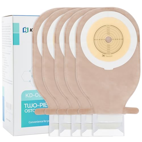 KONWEDA 25 PCS Colostomy Bags, Ostomy Supplies,One Piece Drainable Ostomy Pouch with Hook and Loop for Ileostomy Stoma Care,15mm-65mm Cut to Fit - Image 1