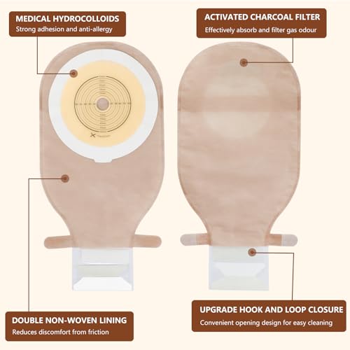 KONWEDA 25 PCS Colostomy Bags, Ostomy Supplies,One Piece Drainable Ostomy Pouch with Hook and Loop for Ileostomy Stoma Care,15mm-65mm Cut to Fit - Image 3