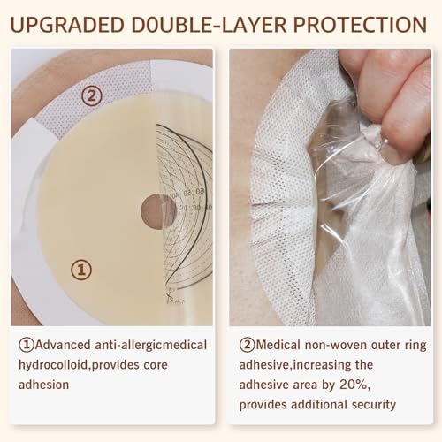 KONWEDA 25 PCS Colostomy Bags, Ostomy Supplies,One Piece Drainable Ostomy Pouch with Hook and Loop for Ileostomy Stoma Care,15mm-65mm Cut to Fit - Image 5