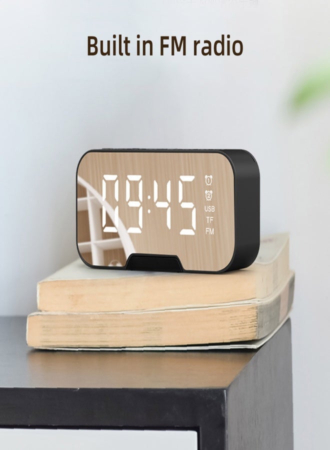 G5 G10 mirror clock wireless bluetooth speaker portable voice collection card bluetooth speaker Pink - Image 3