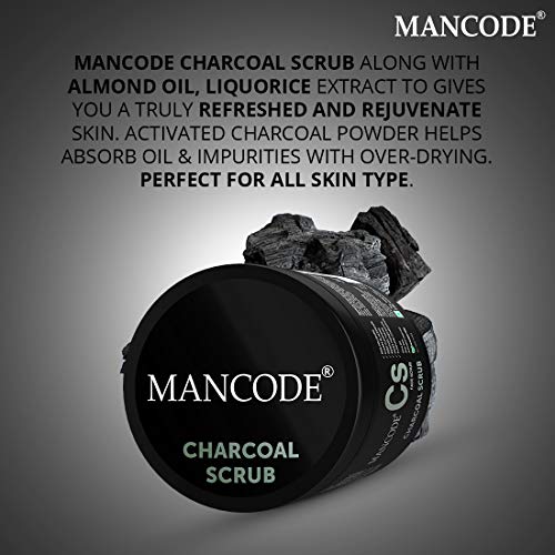 Man Code Charcoal Scrub For Men Deep Cleansing Gentle Exfoliator Fresh Refreshing Detoxifying Skin Activated Bamboo Charcoal Extract 100 gm (Pack of 1) - Image 2